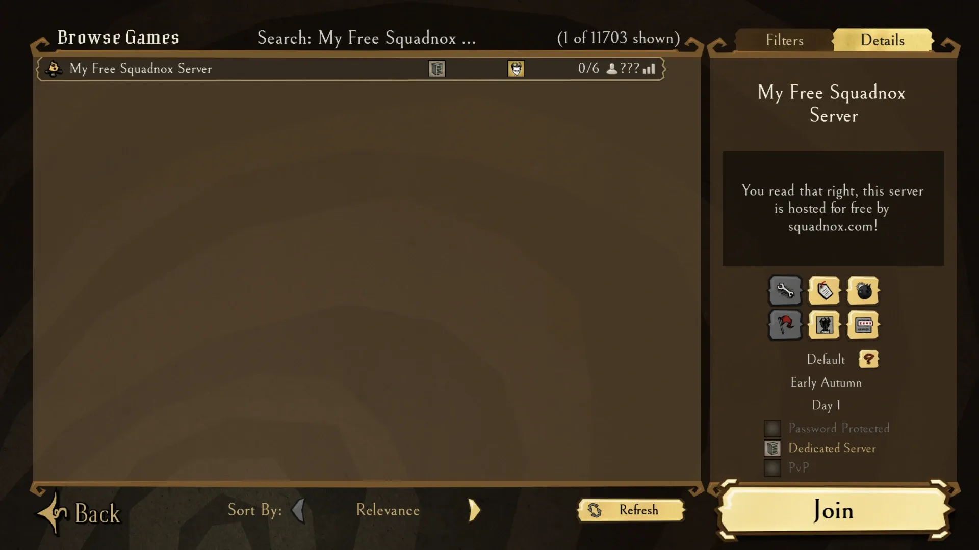 Don't Starve Together join dialog