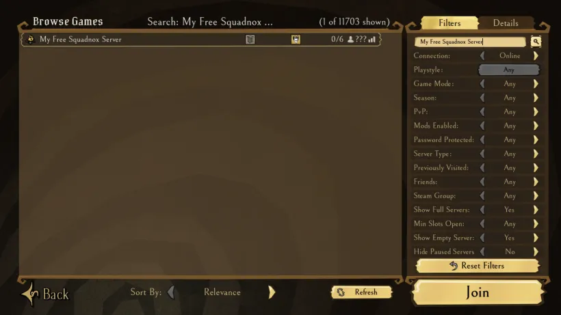 Der Don't Starve Together Server-Browser