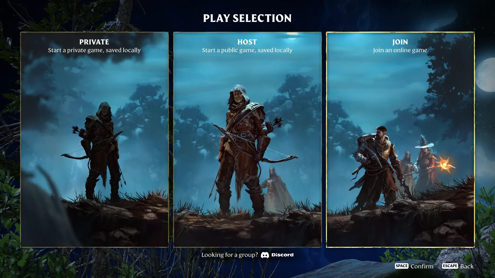 Enshrouded Spielauswahl