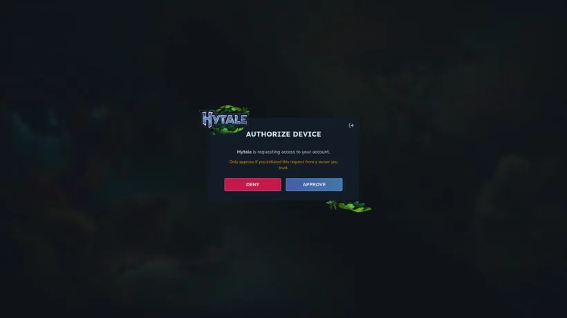 Hytale Geräteautorisierung