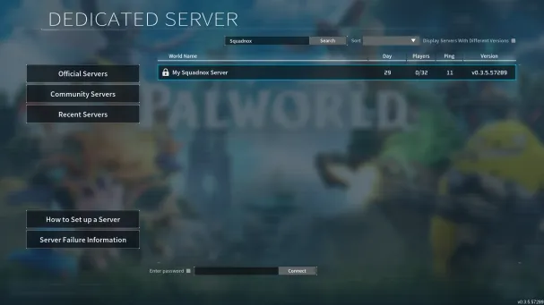 How to set a Palworld server password