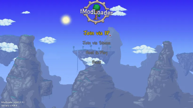 The tModLoader multiplayer menu