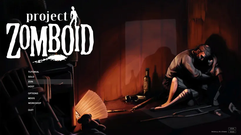 Project Zomboid Hauptmenü