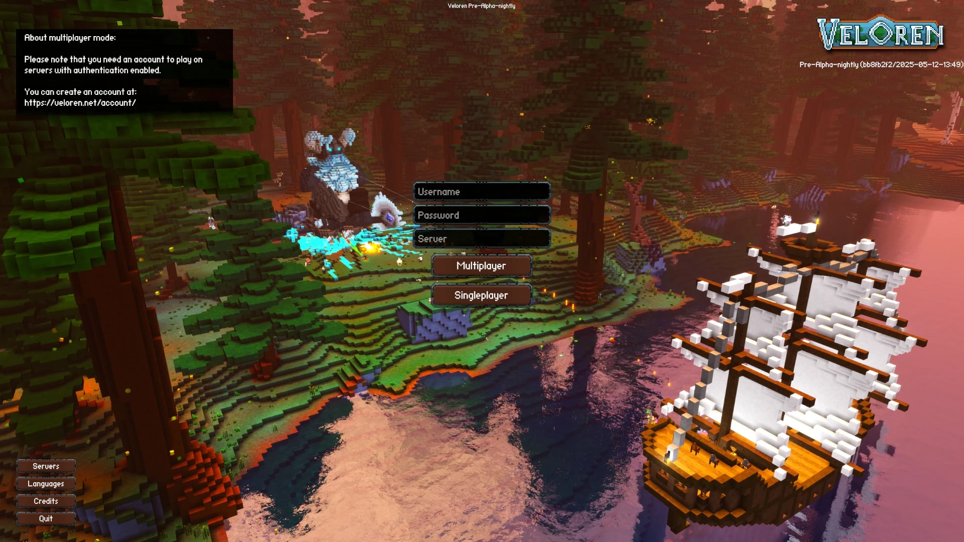 Veloren main menu