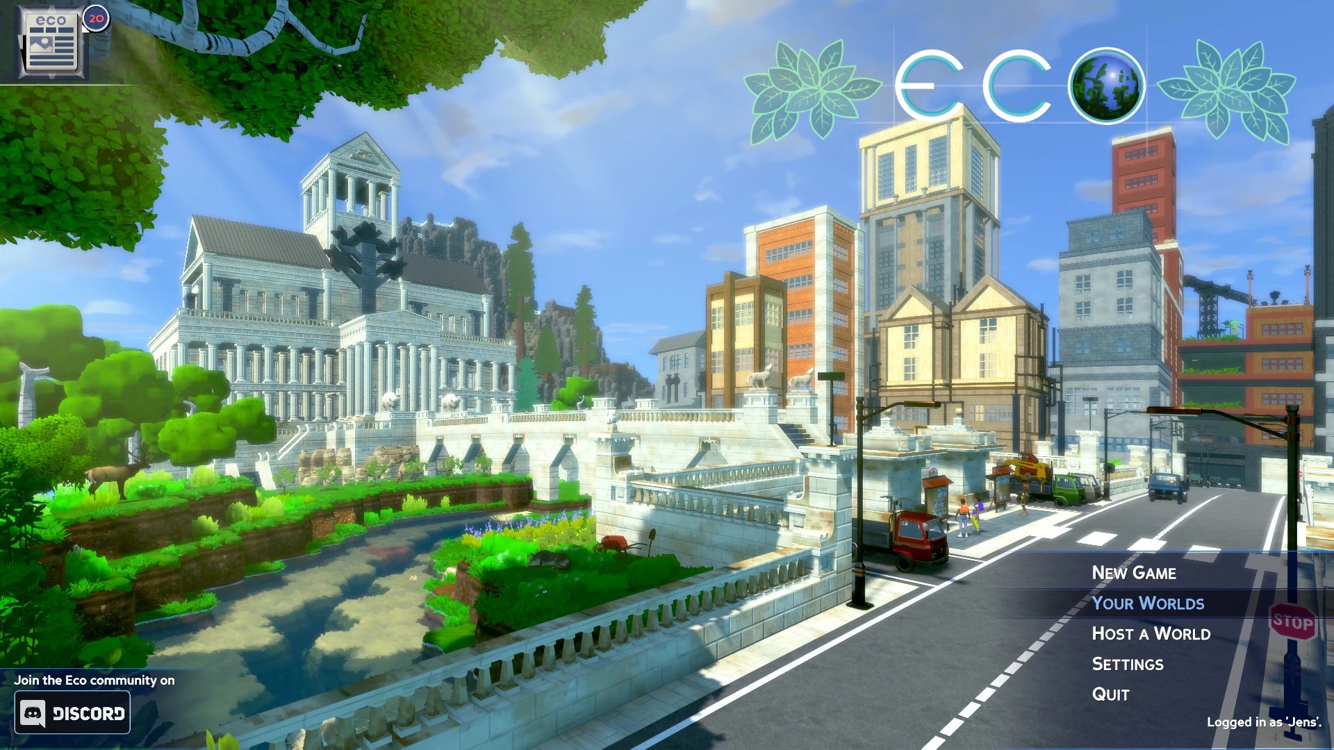 The Eco main menu