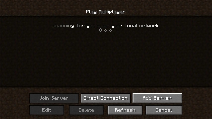 The Minecraft multiplayer menu