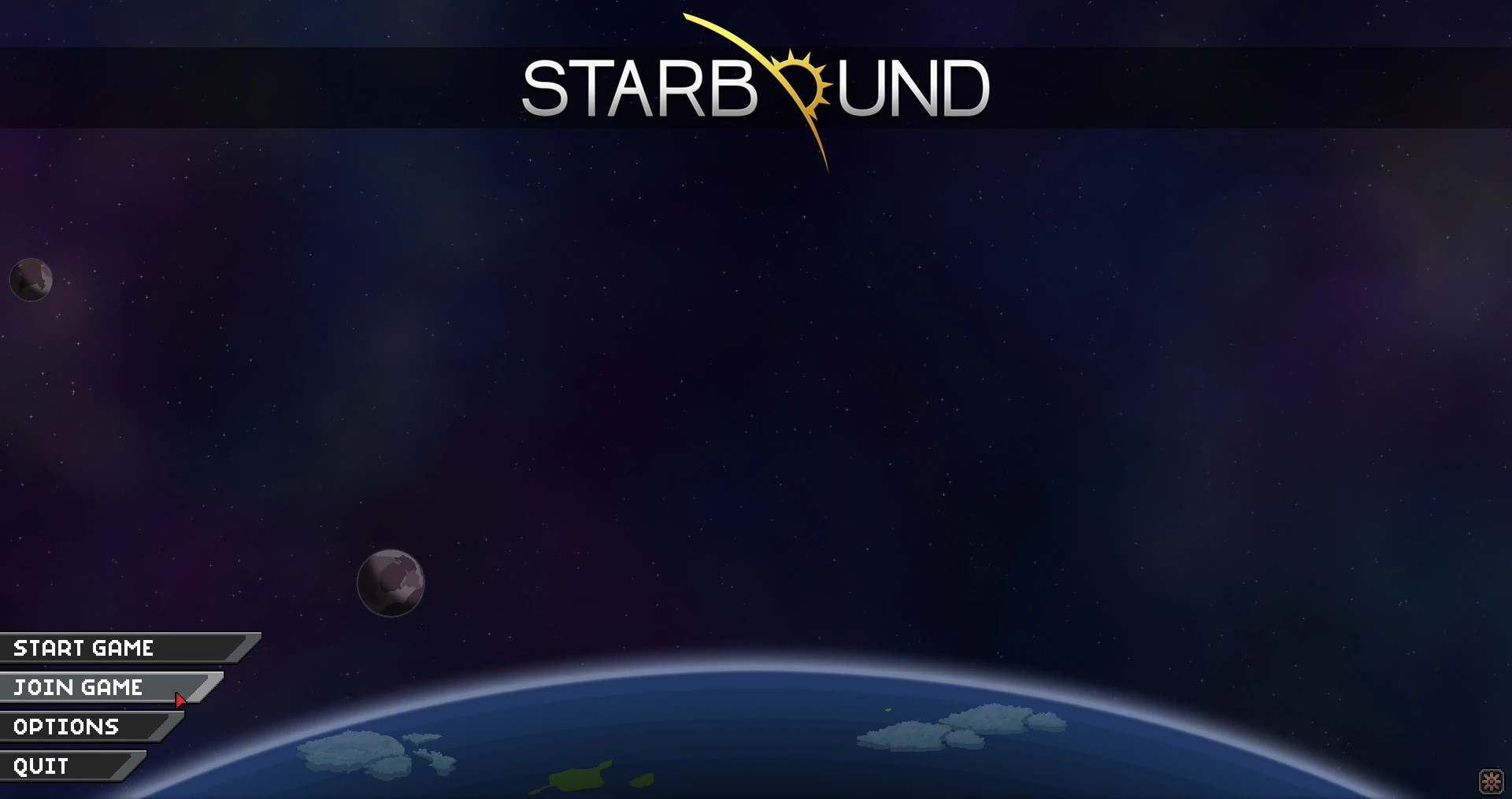 The Starbound main menu