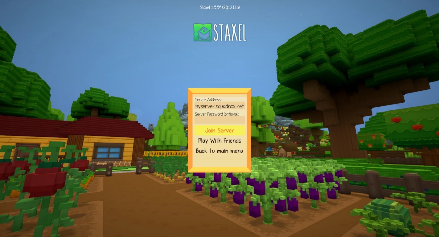 The Staxel multiplayer menu