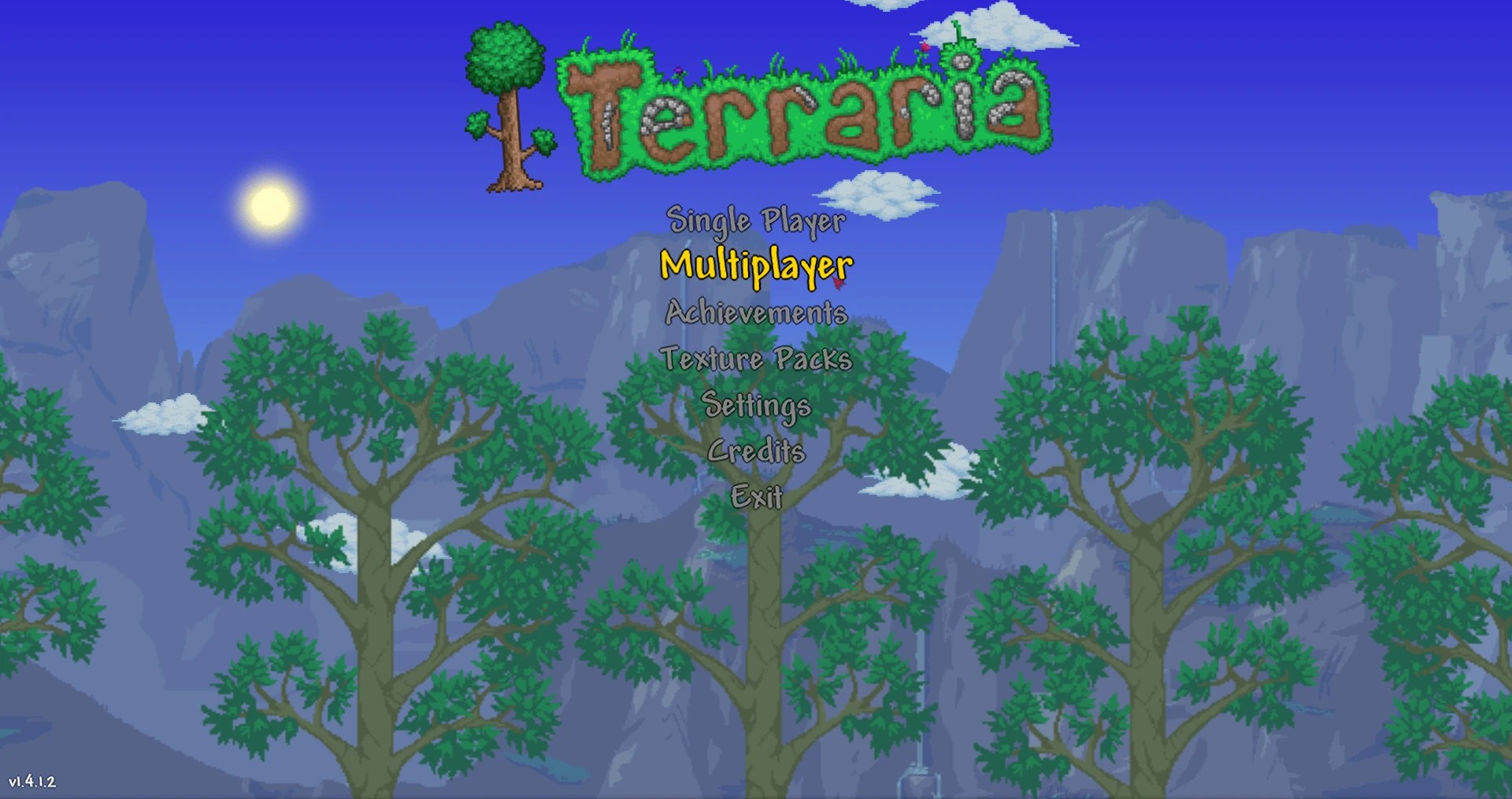 The Terraria main menu