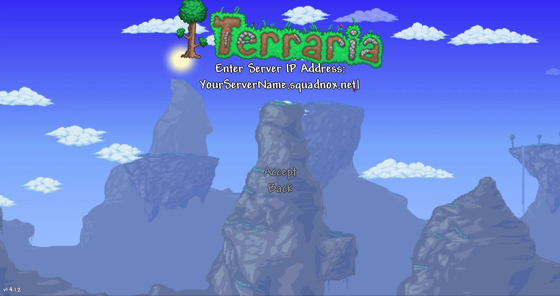 The Terraria server join dialog