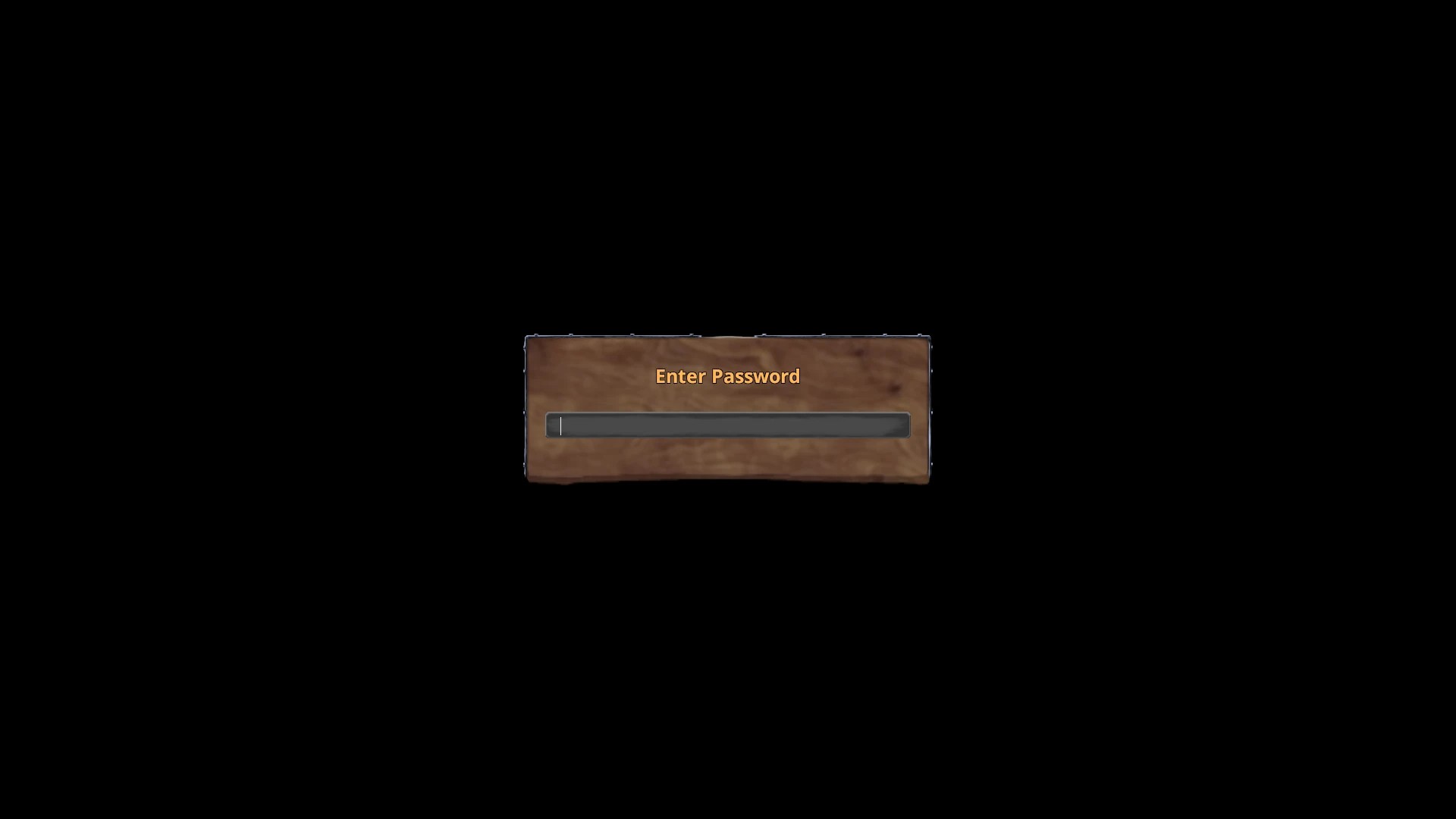 The Valheim password prompt