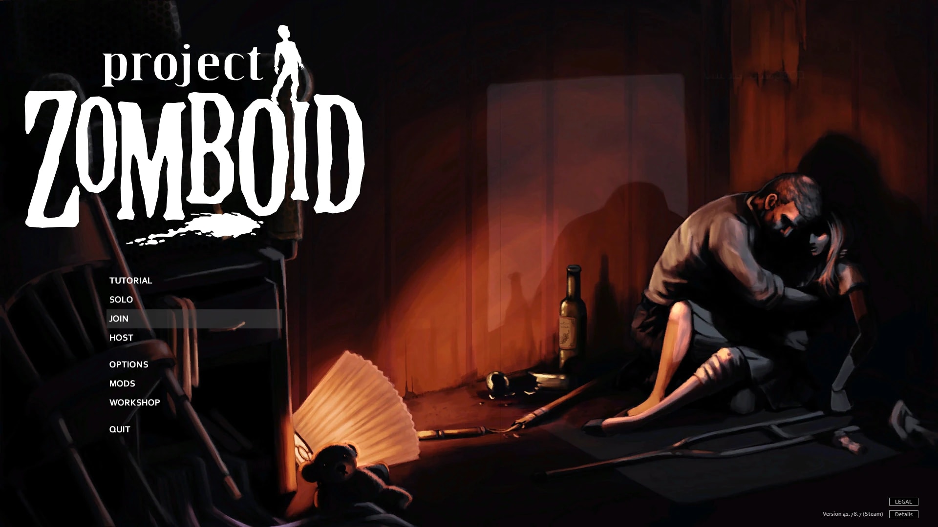 Project Zomboid main menu