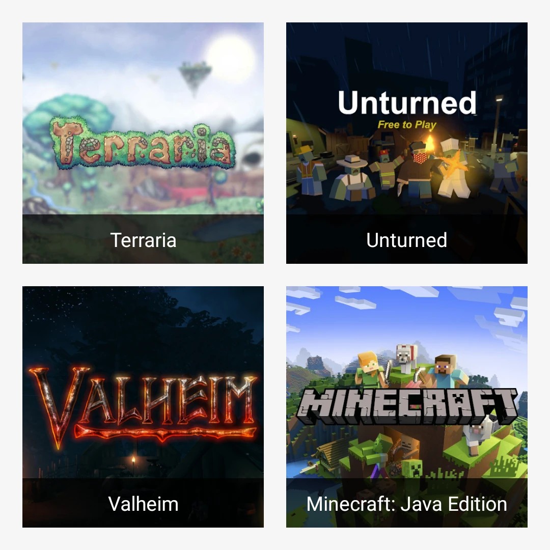 A variety of multiplayer games to choose from